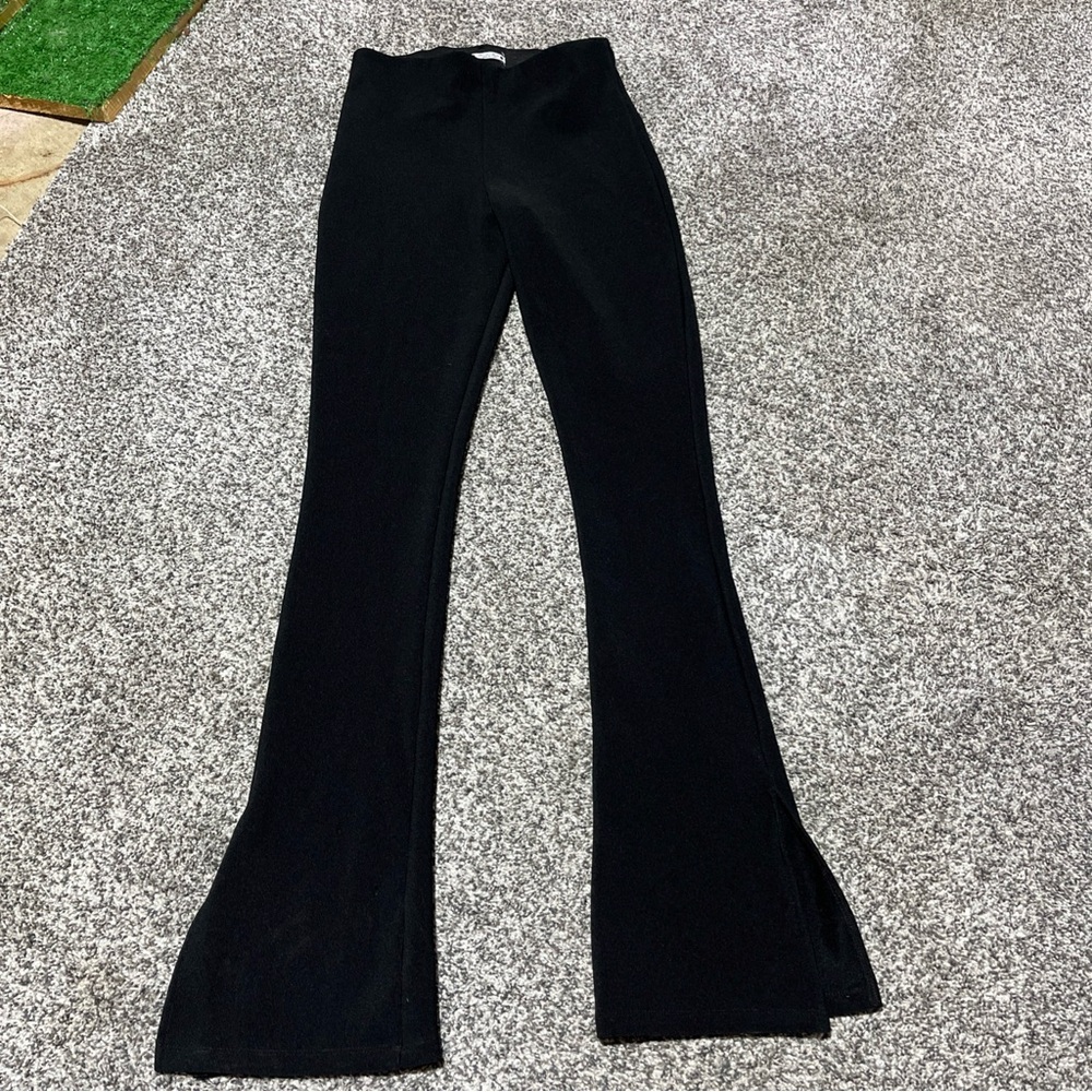 Zara Womens Pants Black Size Small Pull On High Rise Flared Business Casual